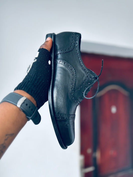 HMD BLACK LEATHER SHOE - MADE IN NIGERIA 🇳🇬