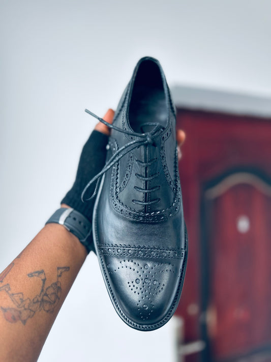HMD BLACK LEATHER SHOE - MADE IN NIGERIA 🇳🇬